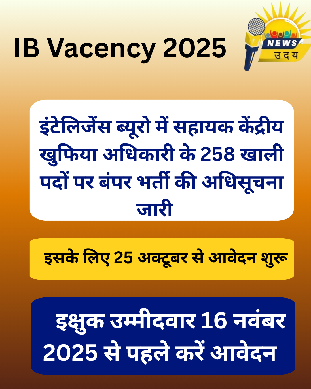 IB Vacency 2025
