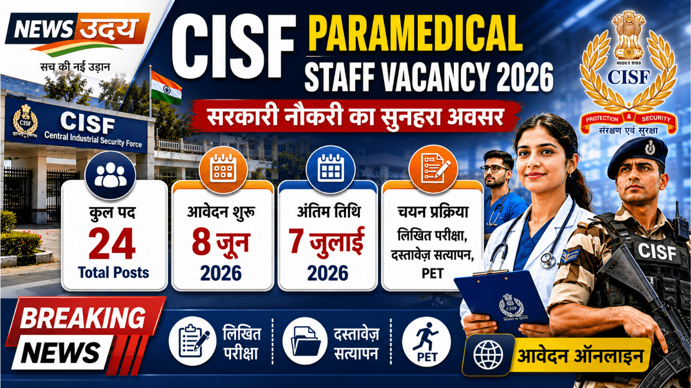 CISF Paramedical Staff Vacancy 2026