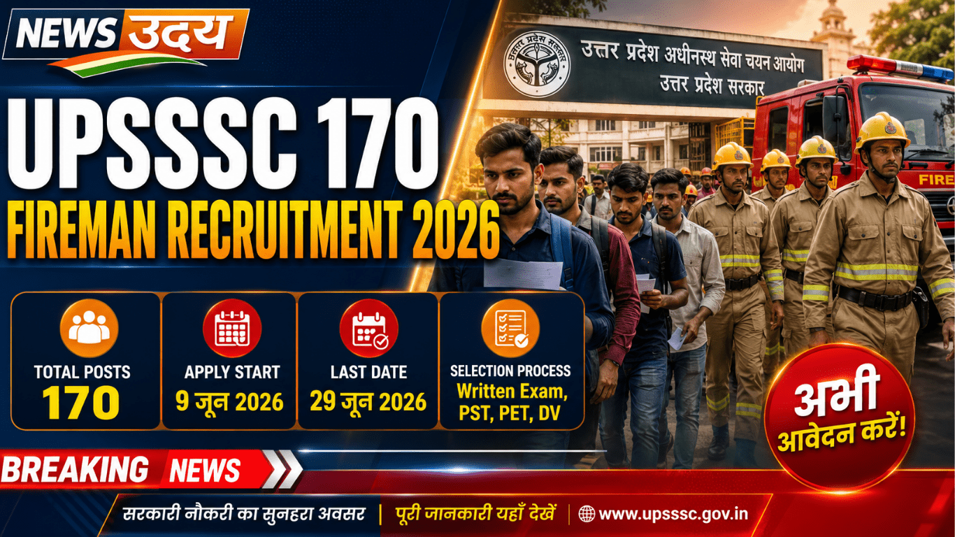UPSSSC 170 Fireman Recruitment 2026